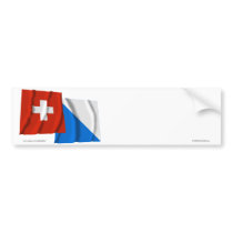 Switzerland & Zurich Waving Flags Bumper Sticker