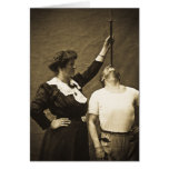Sword Swallower and  Wife Vintage Sideshow Freaks Greeting Card