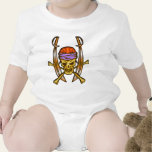 Sword Swinging Pirate Skull 2 Baby Bodysuits
