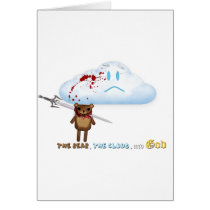 Sword through bear's head and cloud cards