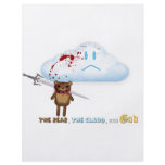 Sword through bear's head and cloud flyers