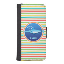 Swordfish; Bright Rainbow Stripes iPhone 5 Wallet Case at Zazzle