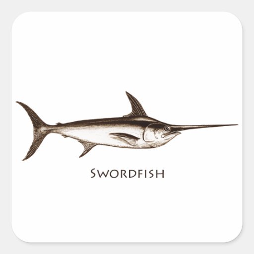 Swordfish Logo Square Sticker Zazzle