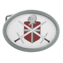 Swords, shield and Knights helmet Belt buckle
