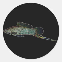 Swordtail glowing sticker