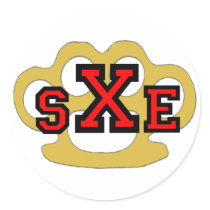 SXE Straight Edge Round Stickers