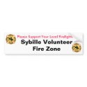 Sybille Volunteer Fire Zone Bumper Stickers bumper stickers