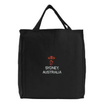 SYDNEY, AUSTRALIA BLACK TOTE embroidered bags by edem13 SYDNEY, AUSTRALIA BLACK TOTE embroidered bags
