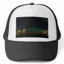Sydney Bridge and Opera House at night, Australia Trucker Hats