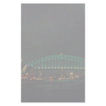 Sydney Bridge and Opera House at night, Australia Customized Stationery