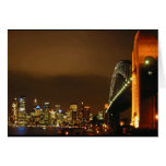 sydney city night greeting card