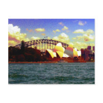 sydney harbour stylized postcards