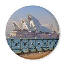 Sydney Opera House with Fence Magnet by buffaloworks Sydney Opera House with Fence Magnet