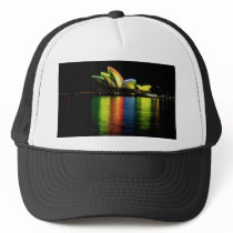 Sydney Opera House with Olympic lights, New South Trucker Hats