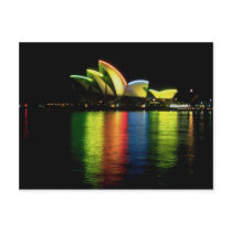 Sydney Opera House with Olympic lights, New South Postcard