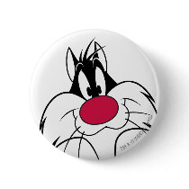 Sylvester Red Nose Face Pinback Button