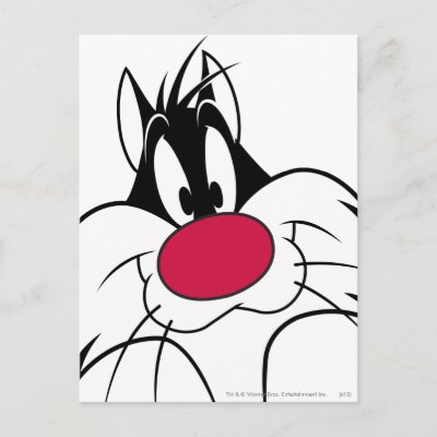 Sylvester Red Nose Face postcards