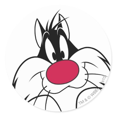 Sylvester Red Nose Face stickers