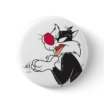 Sylvester Rubbing Paws Pinback Button