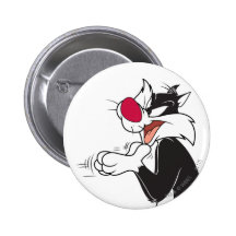 Sylvester Rubbing Paws Pinback Button