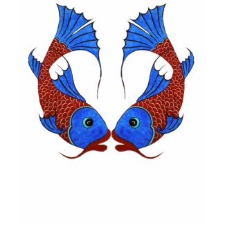 Symbol of Love Koi Carp Fishes with Heart Figure shirt