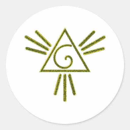 Symbol triangle spiral trifishes spiral round stickers