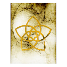 Symbol Venus Flower / GOLD Postcard
