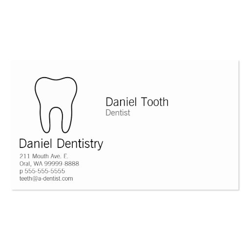 Symbolic Tooth Business Card Template (front side)