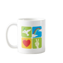 Symbols of Faith Hope Love and Peace Mug