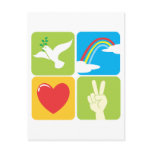 Symbols of Faith Hope Love and Peace postcards