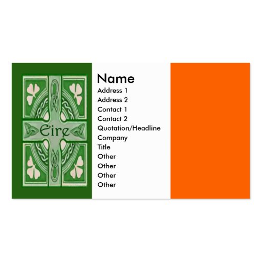Symbols of Ireland Business Card (front side)