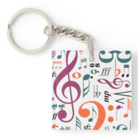 Symbols of Music Acrylic Key Chain