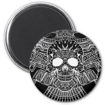 skull, skulls, gun, guns, bullet, bullets, design, art, al rio, rap, Magnet with custom graphic design