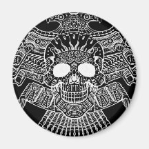 Symmetrical Skull with Guns and bullets by Al Rio Magnets