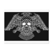 Symmetrical Skull with Guns and bullets by Al Rio Postcards