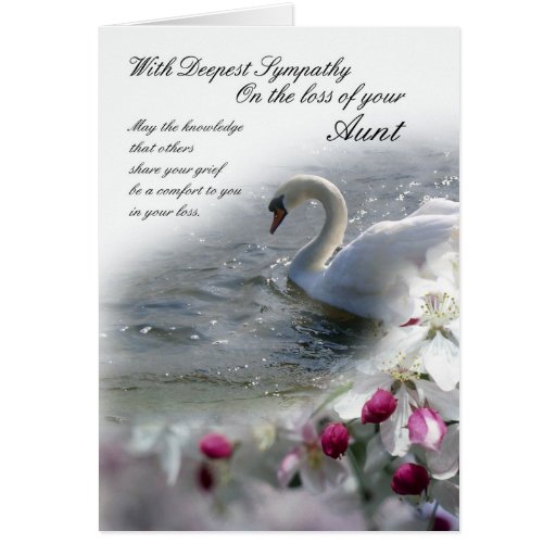 Sympathy card loss of Aunt Zazzle