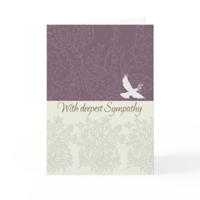 Sympathy card with dove, deepest sympathy
