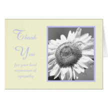 Sympathy Condolence Thank You Card -- Sunflower
