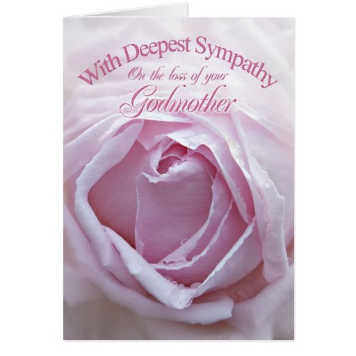 Sympathy for loss of Godmother, a pink rose Card Zazzle