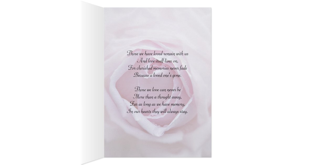 Sympathy For Loss Of Niece A Beautiful Pink Rose Card Zazzle