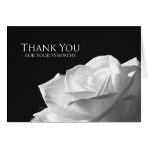 Sympathy Memorial Thank You Card -- White Rose