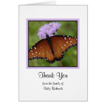 Sympathy Memorial Thank You Note Card - Butterfly