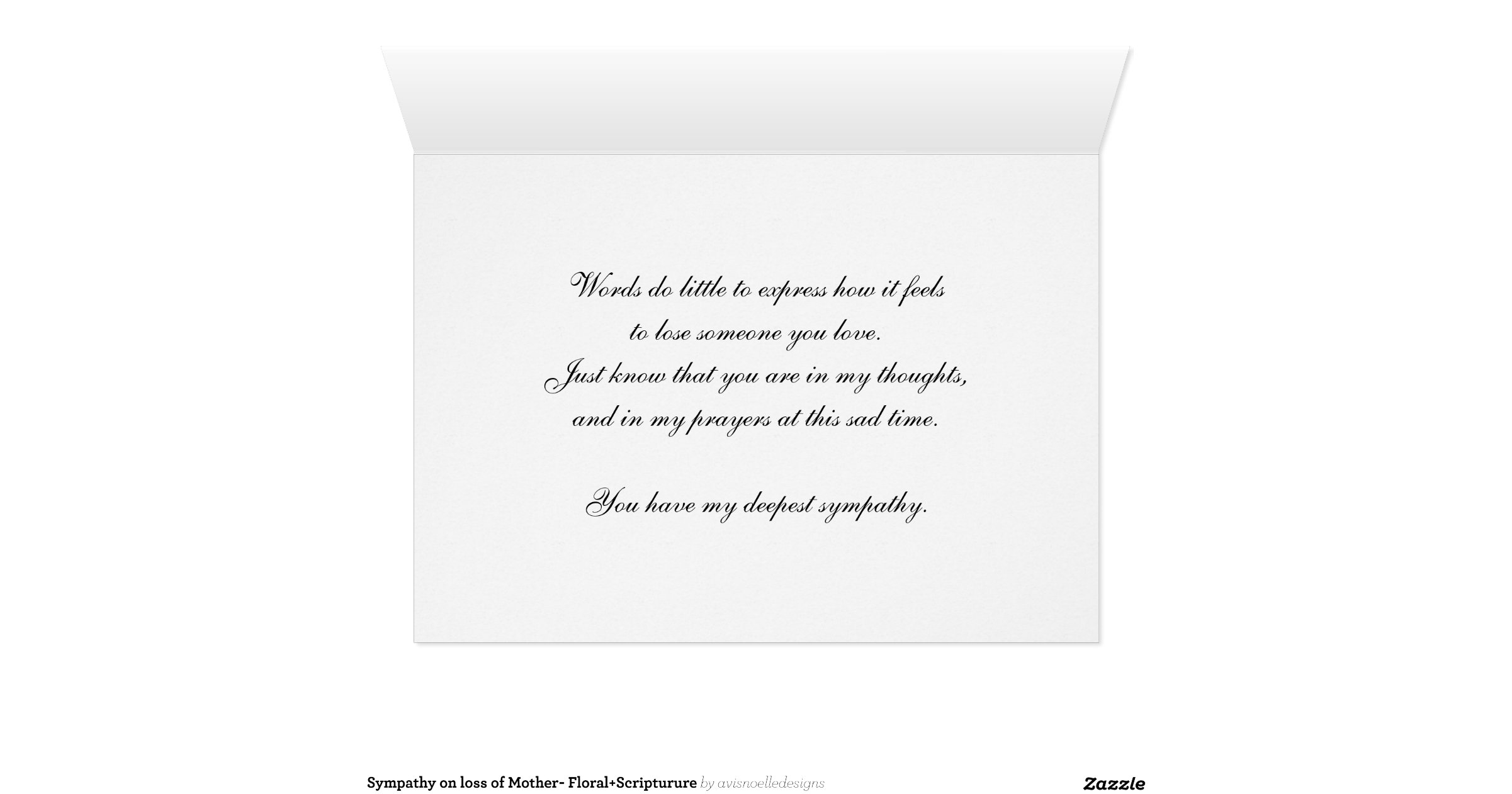 Sympathy on loss of Mother- Floral+Scripturure Greeting Card | Zazzle