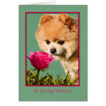 Sympathy, Pet, Pomeranian Dog and Rose Card