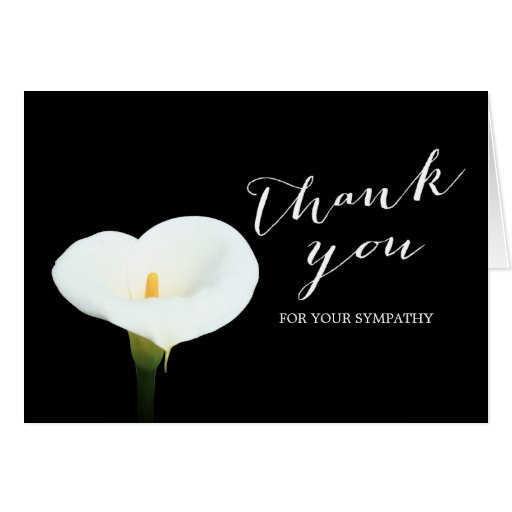 Sympathy White Lily Flower Memorial Thank You Card Zazzle