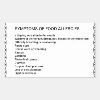 stickers food allergy rectangular allergies symptoms sticker rectangle