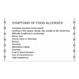 Symptoms of Food Allergies zazzle_sticker
