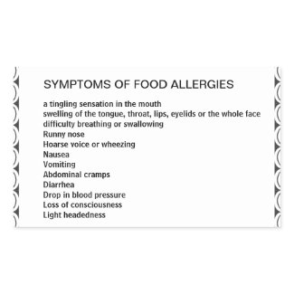 Symptoms of Food Allergies sticker