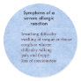 Symptoms of severe Food Allergy Round Sticker