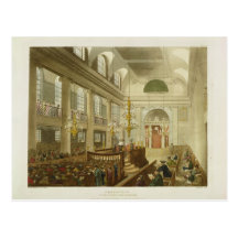 Synagogue, Dukes Place, Houndsditch, from Ackerman Postcard